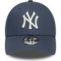 new-era-curved-brim-youth-9forty-league-essential-new-york-yankees-mlb-grey-blue-adjustable-cap