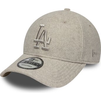 New Era Curved Brim 9FORTY Winter Los Angeles Dodgers MLB Beige Snapback Cap with Beige Logo