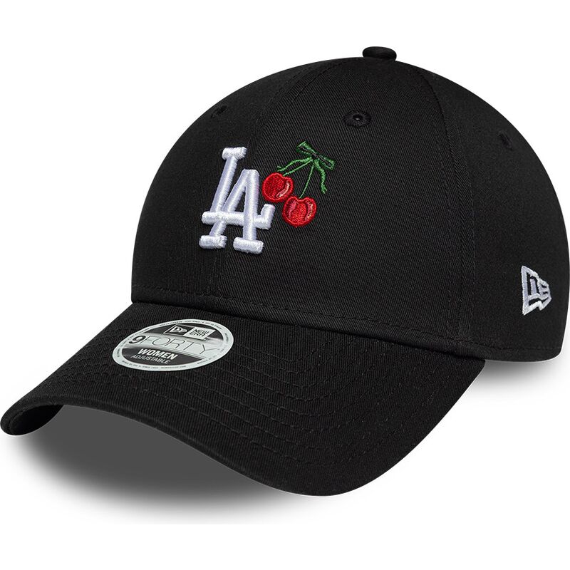 new-era-curved-brim-women-9forty-fruit-icon-cherry-los-angeles-dodgers-mlb-black-adjustable-cap
