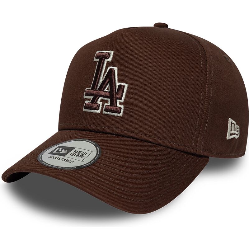 new-era-curved-brim-brown-logo-e-frame-team-outline-los-angeles-dodgers-mlb-brown-snapback-cap