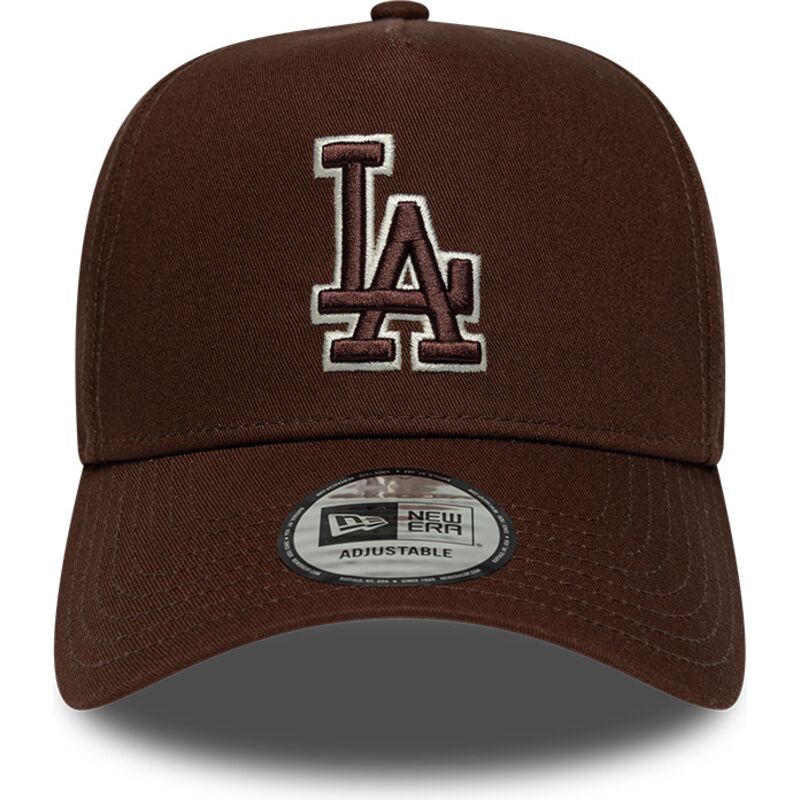 new-era-curved-brim-brown-logo-e-frame-team-outline-los-angeles-dodgers-mlb-brown-snapback-cap