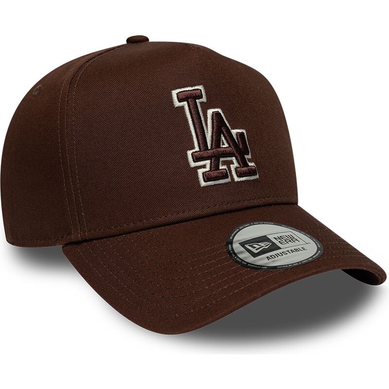 new-era-curved-brim-brown-logo-e-frame-team-outline-los-angeles-dodgers-mlb-brown-snapback-cap