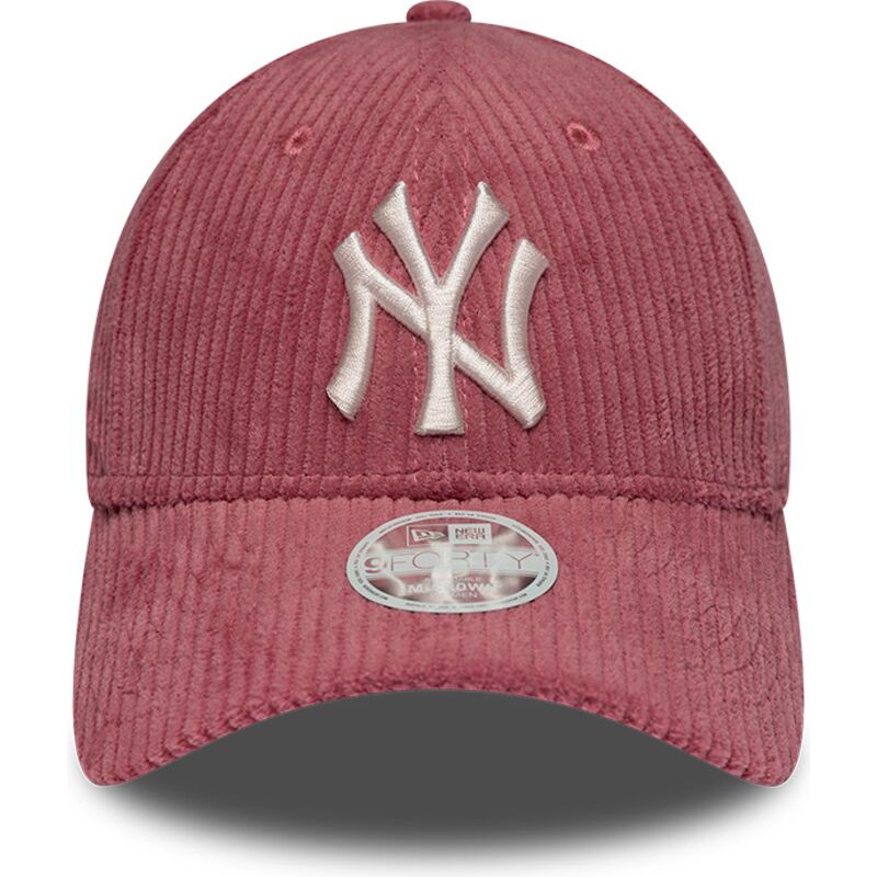 new-era-curved-brim-women-9forty-m-crown-chunky-cord-new-york-yankees-mlb-pink-adjustable-cap