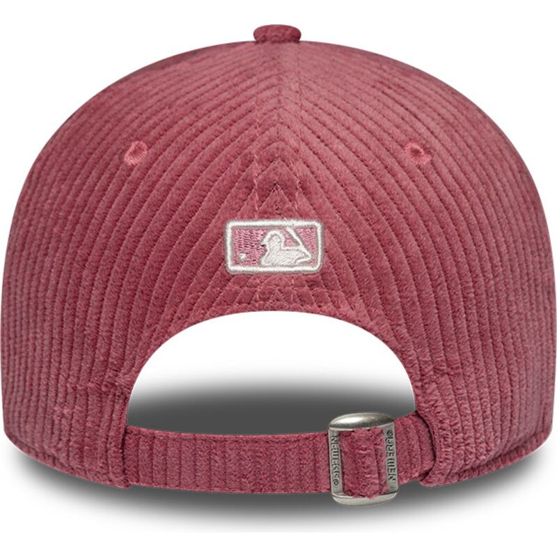 new-era-curved-brim-women-9forty-m-crown-chunky-cord-new-york-yankees-mlb-pink-adjustable-cap