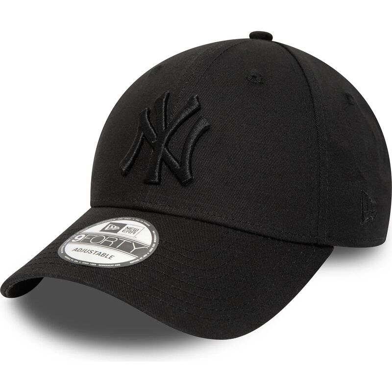 new-era-curved-brim-black-logo-9forty-league-essential-new-york-yankees-mlb-black-adjustable-cap