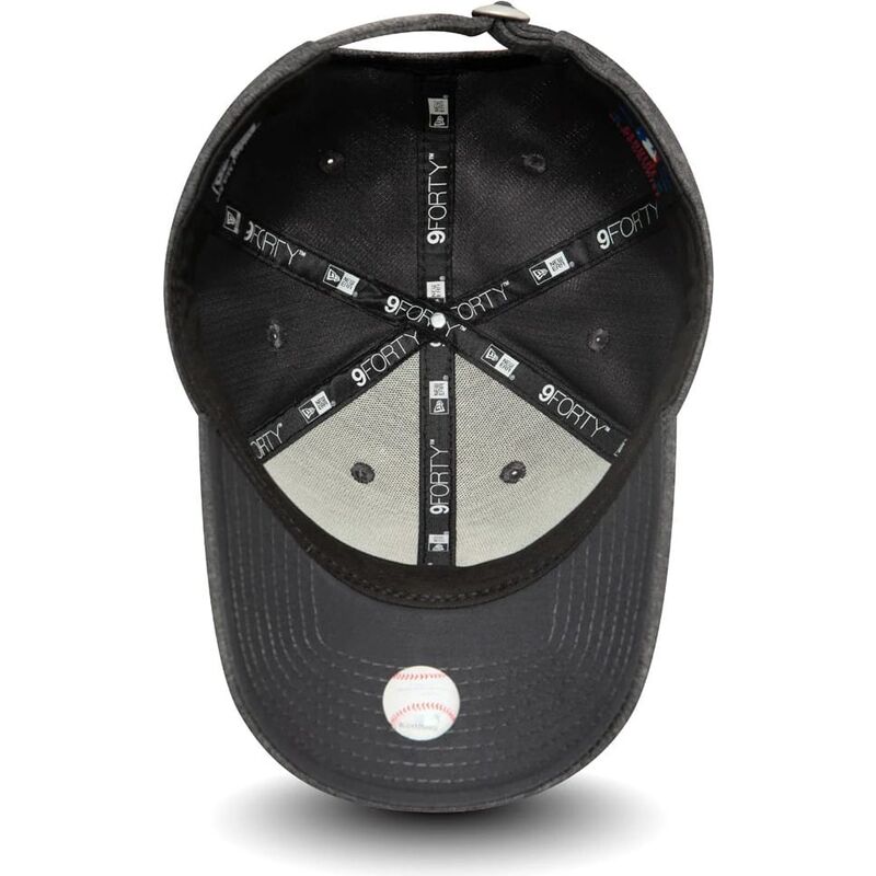 new-era-curved-brim-pink-logo-9forty-tech-jersey-new-york-yankees-mlb-grey-adjustable-cap