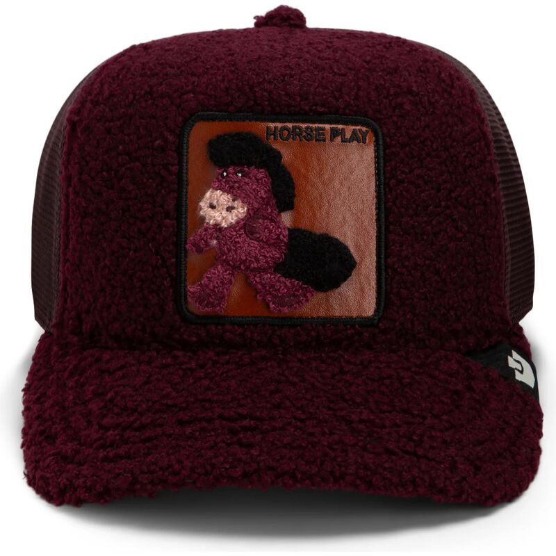 goorin-bros-horse-horsey-double-stuffed-horse-play-the-farm-maroon-trucker-hat