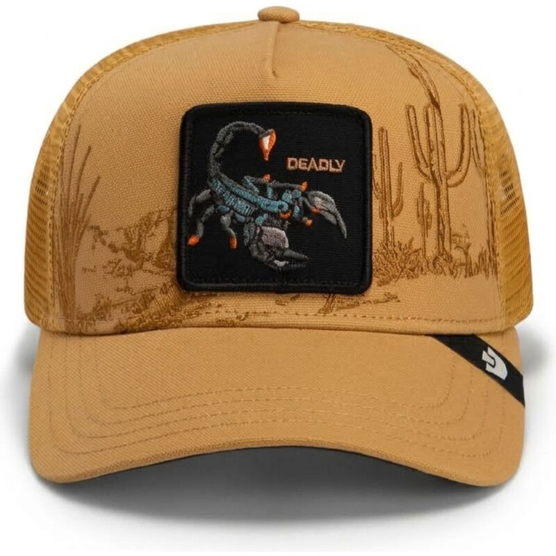 goorin-bros-scorpion-scorpion-badlands-deadly-the-farm-brown-trucker-hat