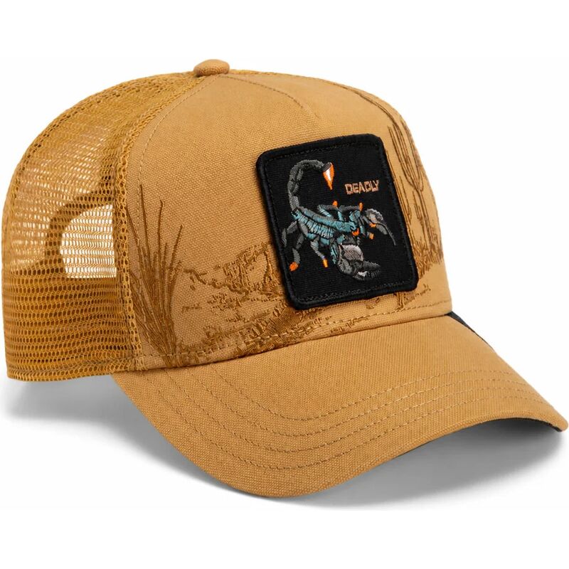 goorin-bros-scorpion-scorpion-badlands-deadly-the-farm-brown-trucker-hat