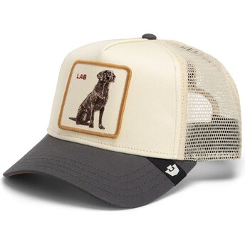 Goorin Bros. Dog Shadow Lab Off The Leash The Farm Cream and Grey Trucker Hat