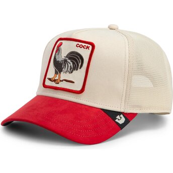Goorin Bros. The Suede Rooster Microsuede Cock The Farm Red and Beige Trucker Hat