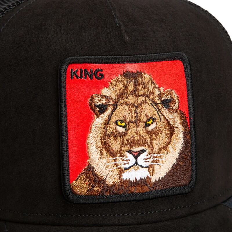 goorin-bros-lion-re-leone-rosso-microsuede-king-the-farm-black-and-red-trucker-hat