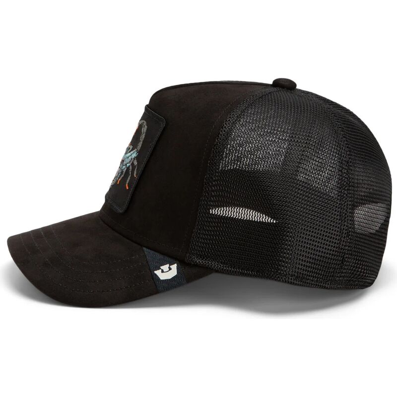 goorin-bros-suede-scorpion-microsuede-the-farm-black-trucker-hat goorin-bros-suede-scorpion-microsuede-the-farm-black-trucker-hat