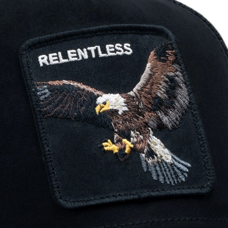 goorin-bros-suede-relentless-eagle-microsuede-the-farm-black-trucker-hat goorin-bros-suede-relentless-eagle-microsuede-the-farm-black-trucker-hat