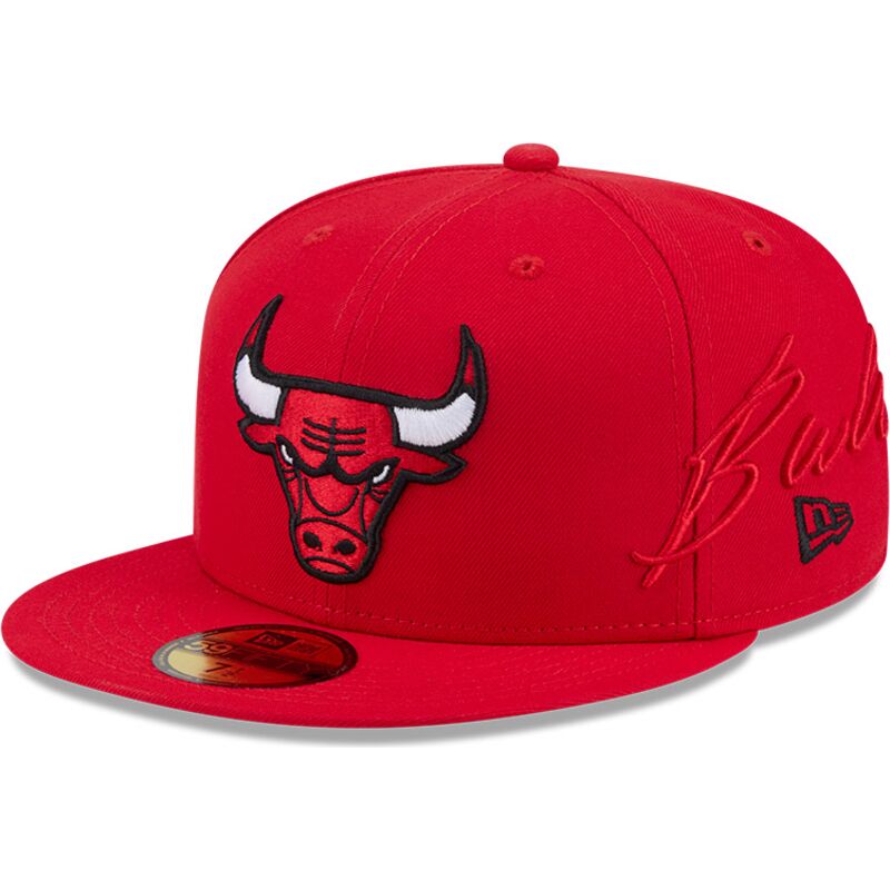 new-era-flat-brim-59fifty-side-script-chicago-bulls-nba-red-fitted-cap new-era-flat-brim-59fifty-side-script-chicago-bulls-nba-red-fitted-cap