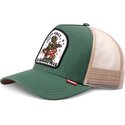 djinns-hft-do-nothing-club-weird-vibes-frog-green-and-beige-trucker-hat