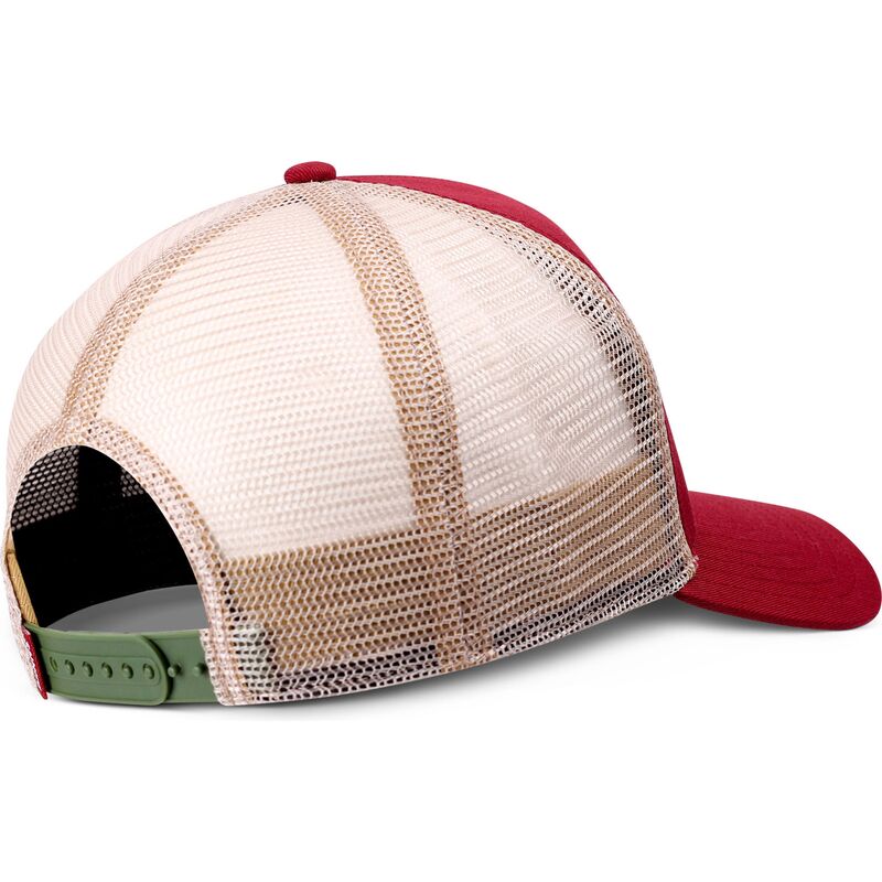 djinns-hft-do-nothing-club-weird-vibes-frog-red-and-beige-trucker-hat
