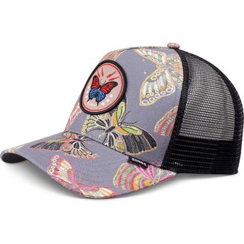 Djinns HFT Butterfly Linen Multicolor and Black Trucker Hat