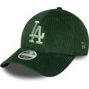 new-era-curved-brim-women-green-logo-9forty-m-crown-chunky-cord-los-angeles-dodgers-mlb-green-snapback-cap
