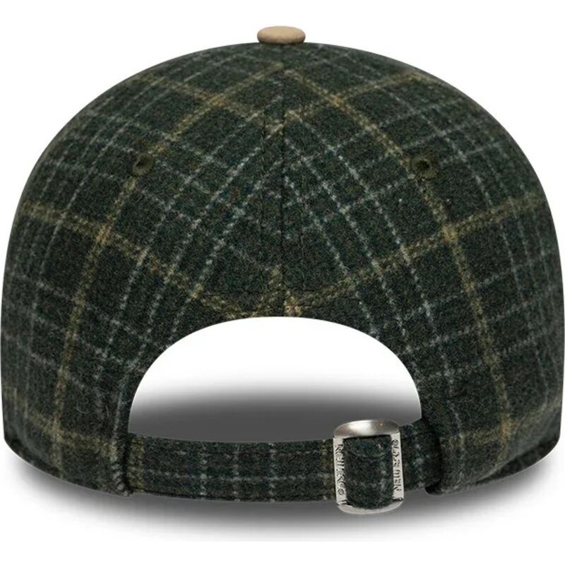 new-era-curved-brim-9twenty-mix-check-new-york-yankees-mlb-green-and-beige-adjustable-cap