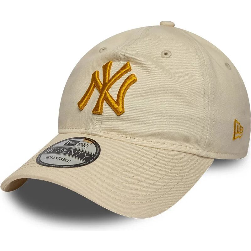 new-era-curved-brim-golden-logo-9twenty-league-essential-new-york-yankees-mlb-beige-adjustable-cap new-era-curved-brim-golden-logo-9twenty-league-essential-new-york-yankees-mlb-beige-adjustable-cap