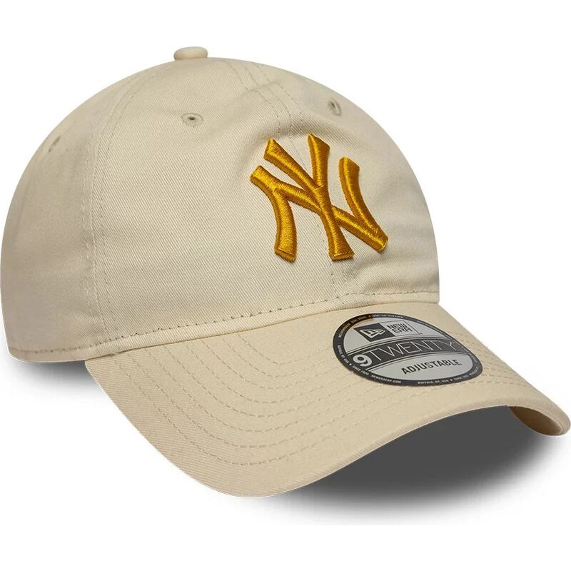 new-era-curved-brim-golden-logo-9twenty-league-essential-new-york-yankees-mlb-beige-adjustable-cap new-era-curved-brim-golden-logo-9twenty-league-essential-new-york-yankees-mlb-beige-adjustable-cap