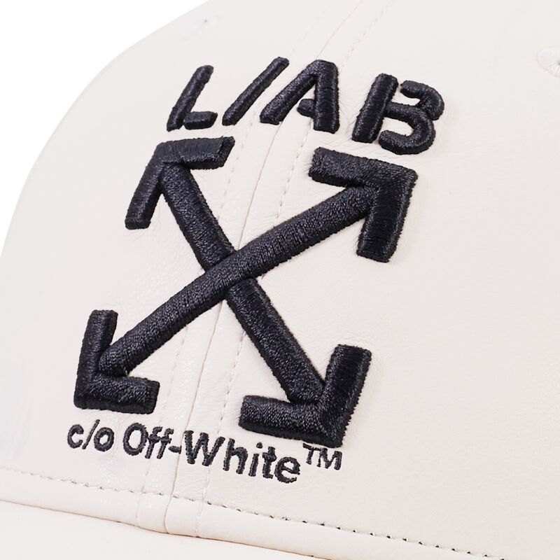 l-ab-c-o-off-white-curved-brim-clamp-arrows-pu-leather-beige-adjustable-cap