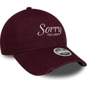 new-era-curved-brim-women-9twenty-slogan-sorry-i-m-late-maroon-adjustable-cap