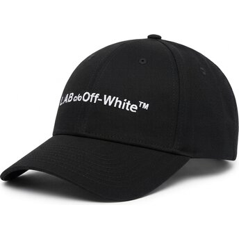 L/AB c/o Off-White™ Curved Brim Horizontal Embroidered Twill Black Adjustable Cap