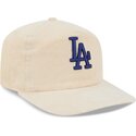 new-era-curved-brim-blue-logo-19twenty-precurved-corduroy-pastel-los-angeles-dodgers-mlb-beige-adjustable-cap