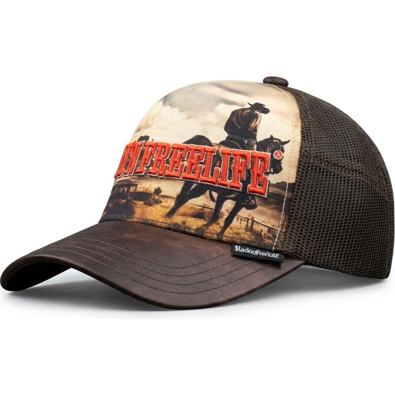 rocknfreelife-n236-rodeo-brown-trucker-hat