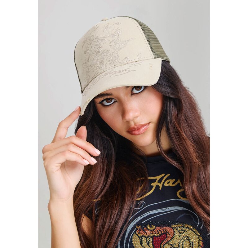 ed-hardy-outline-dragon-khaki-trucker-hat ed-hardy-outline-dragon-khaki-trucker-hat