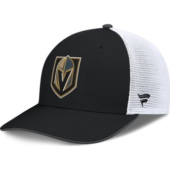 Fanatics Structured Mid-Crown Vegas Golden Knights NHL Black and White Trucker Hat