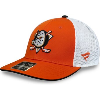 Fanatics Structured Mid-Crown Anaheim Ducks NHL Orange and White Trucker Hat