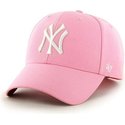47-brand-curved-brim-mlb-new-york-yankees-smooth-pink-cap